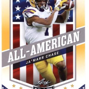 2021 Leaf Draft Gold #41 Ja'Marr Chase LSU Tigers All-American (Cincinnati Bengals) (RC - Rookie Card) NFL Football Card NM-MT