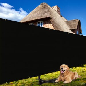 shade&beyond 6' x 50' fence privacy screen heavy duty 170 gsm fencing mesh shade net cover for wall garden back yard outdoor home decoration, black