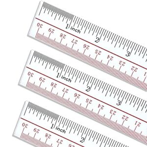 adisalyd- ruler, plastic clear rulers 12 inch pack of 3, office use measuring tools, rulers for kids, drafting tools, ruler inches and centimeters, transparent ruler measuring tools, ruler set