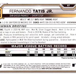 2021 Bowman #87 Fernando Tatis Jr. San Diego Padres Baseball Card