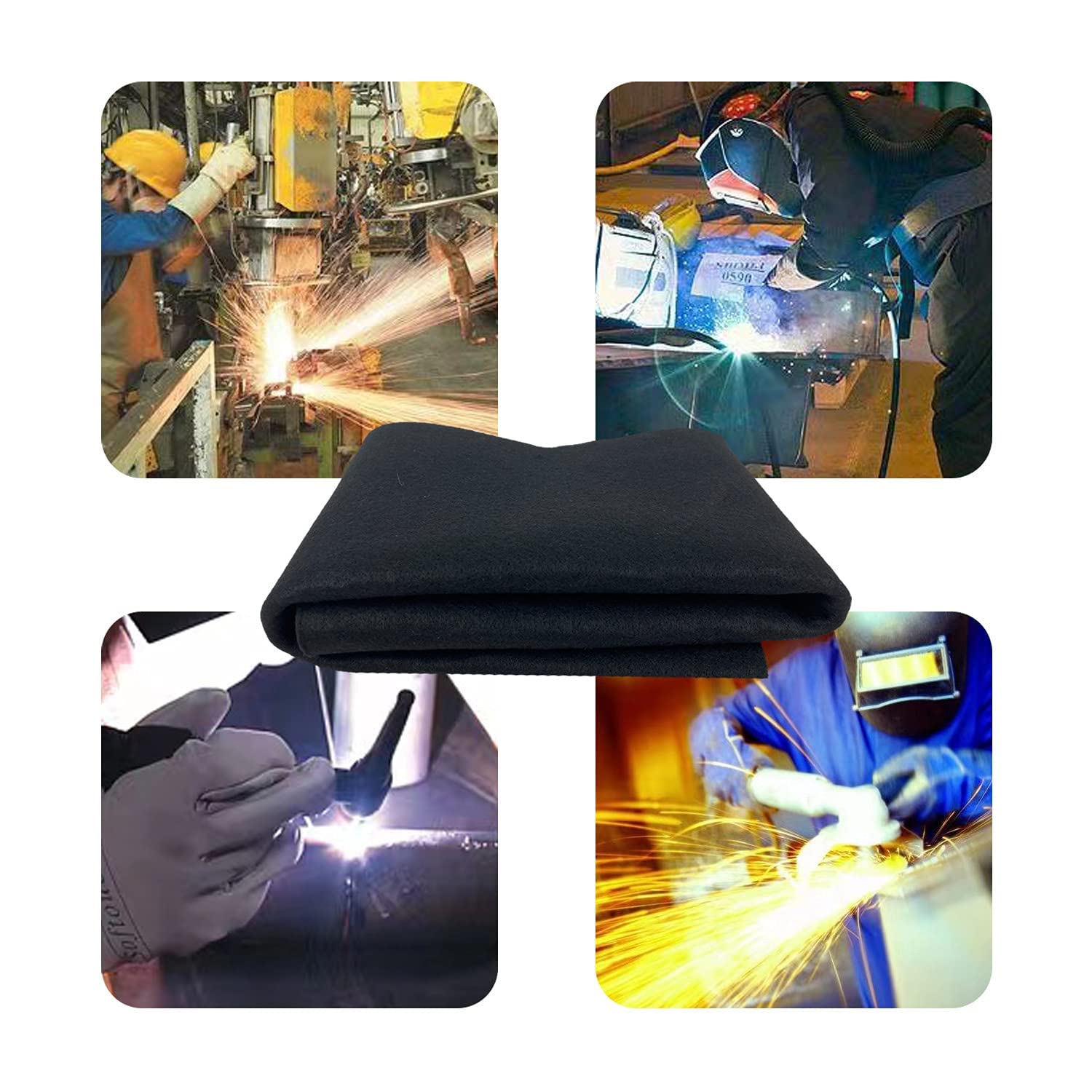 LU-DILAUNK Welding Blanket High Temperature Resistant up to 1800°F Fireproof Fabric Protect from Fire Heat Spark Protection Welding Pad Fireproof Mat