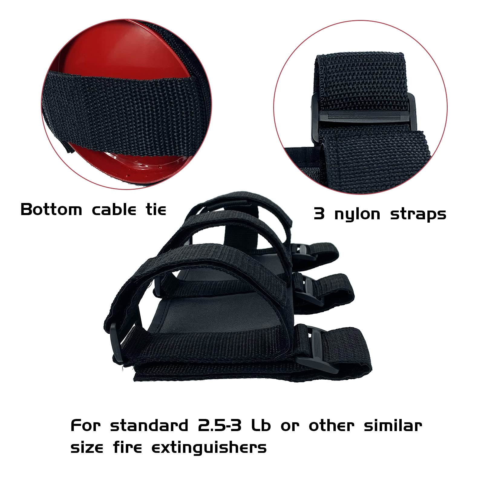 Car Roll Bar Fire Extinguisher Holder Replacement for Jeep Wrangler CJ YJ TJ LJ JK JKU JL JLU, Polaris Ranger RZR General RS1, Can Am Maverick X3 & More - Adjustable Extinguisher Mount Strap