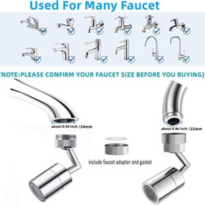 Faucet Extender Swivel Sink Faucet Aerator Water Saving Rotatable Faucet Sprayer Head for Wash Face Wash Mouth Wash Eye Universal Splash Filter Faucet (720° Rotate)