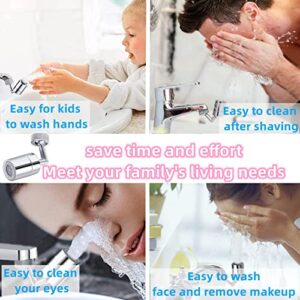 Faucet Extender Swivel Sink Faucet Aerator Water Saving Rotatable Faucet Sprayer Head for Wash Face Wash Mouth Wash Eye Universal Splash Filter Faucet (720° Rotate)
