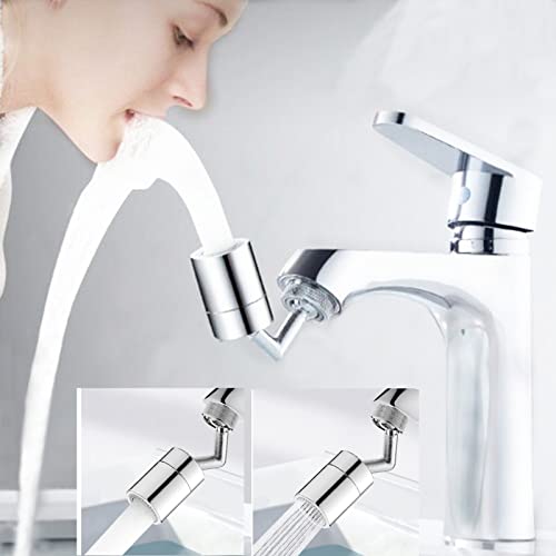 Faucet Extender Swivel Sink Faucet Aerator Water Saving Rotatable Faucet Sprayer Head for Wash Face Wash Mouth Wash Eye Universal Splash Filter Faucet (720° Rotate)