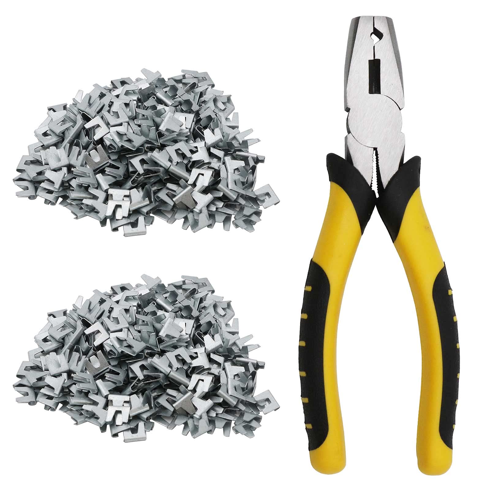 nomal Wire Cage Buckle Pliers with 600 Wire Cage Clips Wire Cage Fasten Clips Buckle Pliers Pet Cage Building installation Clips Tools