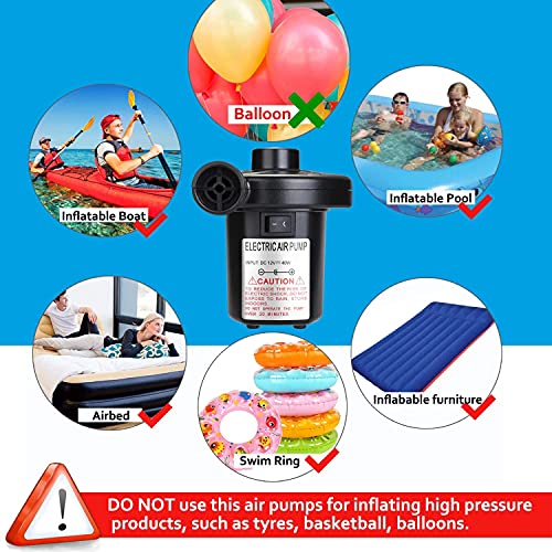 Electric Air Pump, Air Pump with 3 Nozzles, 110V,Inflator/Deflator Pumps for Inflatable Pool for Kids and Adults Kiddie Pool Inflatable Swimming Pool for Kids Pools for Backyard Blow Up Pool Toddlers