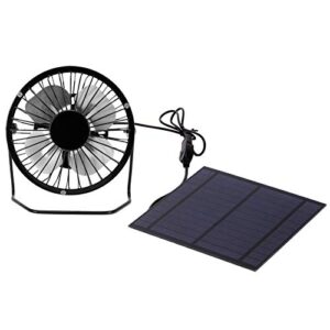 hyuduo 5w usb solar panel powered cooling fan, portable mini fan photovoltaic solar panel set for outdoor home travelling chicken house, 5.3 inch,solar panels