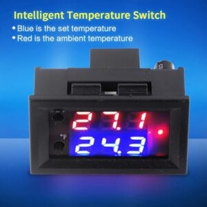 Eujgoov Digital Display Microcomputer Thermostat Temperature Controller Switch Temperature Sensor Microcomputer Thermostat for Air Conditioning System DC12V