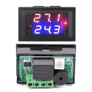 Eujgoov Digital Display Microcomputer Thermostat Temperature Controller Switch Temperature Sensor Microcomputer Thermostat for Air Conditioning System DC12V