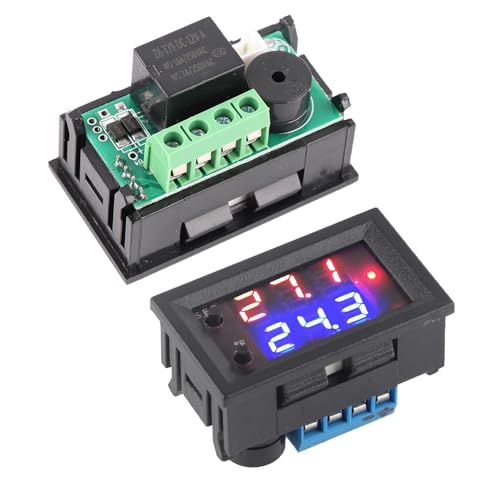 Eujgoov Digital Display Microcomputer Thermostat Temperature Controller Switch Temperature Sensor Microcomputer Thermostat for Air Conditioning System DC12V