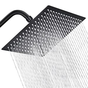 𝑽𝒐𝒏𝒗𝒂𝒏 high pressure shower head, 12" matte black solid stainless steel rain shower head,high flow ultra-thin rainfall shower head easy to clean & install,full body coverage waterfall showerhead