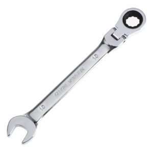 pilida 10mm ratchet wrench flex head: box end wrench 12pt| metric ratcheting combination chrome vanadium