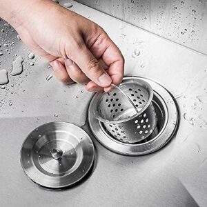 DESUMG Kitchen Sink Drain Strainer Assembly, 304 Stainless Steel Sink Stopper and Removable Deep Waste Basket for 3-1/2 Inch Commercial Kitchen Sink