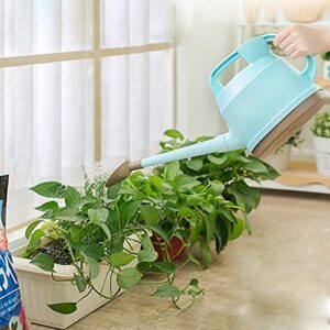 SAROSORA Outdoor Watering Can 0.9 Gallon Long Spout with Detachable Shower Head for Garden Flowers Plants (Blue, 3.3L/0.9GAL)