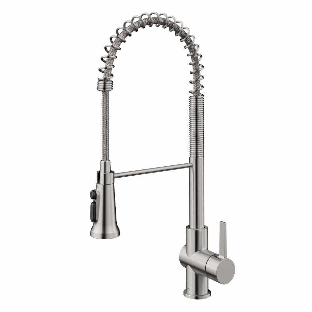 KRAUS Britt 2-in-1 Commercial Style Pull-Down Single Handle Water Filter Kitchen Faucet for Reverse Osmosis or Water Filtration System in Spot Free Stainless Steel, KFF-1691SFS