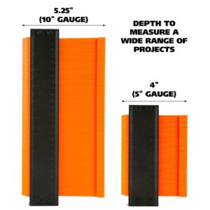 GreatNeck 74592 Contour Gauge Set, 5 and 10 Inch Contour Pack, Contour Duplication Gauge with Lock, Easy Contour Device Forms to Most Shapes, Adjust Tightness