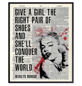 marilyn monroe wall decor - marilyn monroe wall art - office decor for women - motivational posters, 8x10 - funny gifts for women - glam wall decor - shoe wall decor - high fashion wall decor