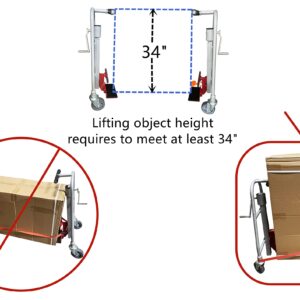 Manual Furniture Mover (Set of 2), 1100 lb. Cap, Aluminum, 12" Lift Height, Machinery Mover