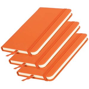 notebook, notepad no fluorescent agent with ribbon bookmarks for writing for diary for gratitude diary for office notes(orange)