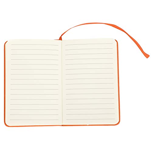 Notebook, Notepad No Fluorescent Agent with Ribbon Bookmarks for Writing for Diary for Gratitude Diary for Office Notes(Orange)