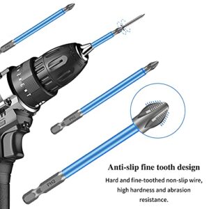 BAYTORY 10-Piece Magnetic Anti-Slip Screwdriver Bits with 1-Piece Magnetize Corrector Tool, 1/4 inch Hex Shank PH2 Phillips Screw Head 25-150mm Long Electric Cross Drill Bit Set