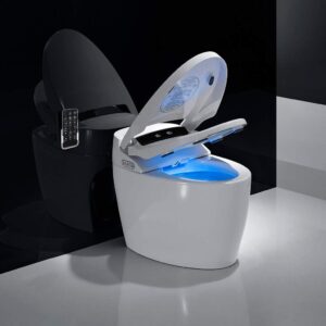smart advance luxury bidet toilet,elongated one piece adjustable functions bidet seats with soft closing seat functions and air dryer,hip cleaning nozzle cleaning, white