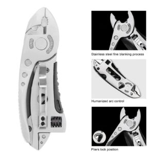 AUNMAS Wrench Multi Tool Handy Pocket Multitool wrench Knife Tool, Adjustable Wrench Screwdriver Bits Pliers Survival Emergency Gear Assembly