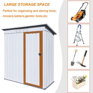 Outdoor Shed 5 x 3 FT Outdoor Storage Sheds,Metal Sheds Outdoor Storage for Patio Lawn Backyard,Perfect to Store Garden Tools,Bike Accessories,Lawn Mower(No Floor Included)