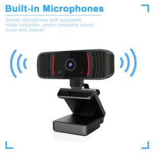 Peteme Webcam with Microphone for Desktop, 1080P HD USB Web Cameras, Computer Camera for Laptop,Plug and Play Webcam and Stereo Microphone for Zoom/Video Calling Recording/Gaming/Conferencing