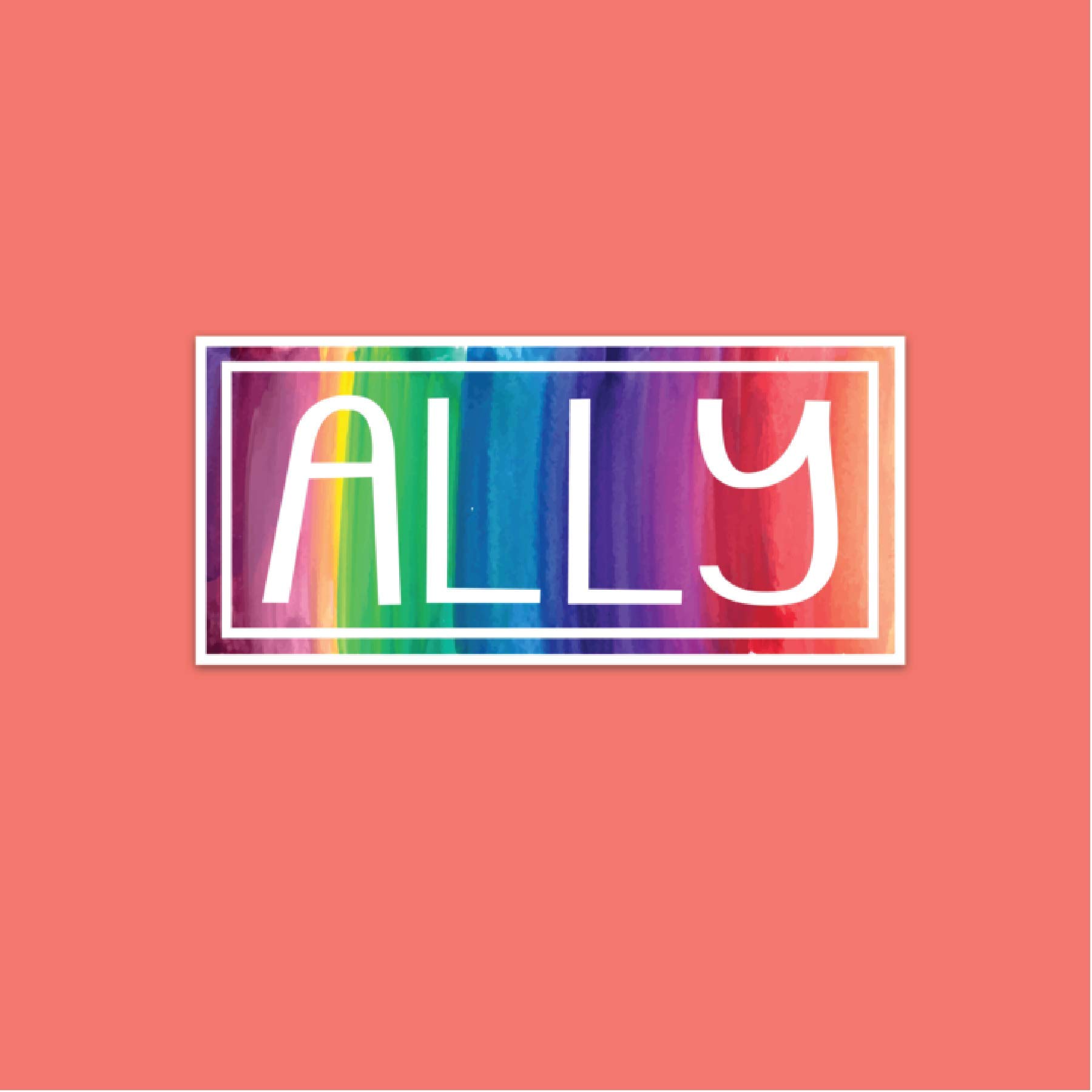 Set of 2 Pride Ally Stickers, Ally Stickers, Pride Stickers, Pride Sticker Set, Equality Stickers, Equal Rights Stickers, Gay Pride Stickers, LGBT Ally Stickers