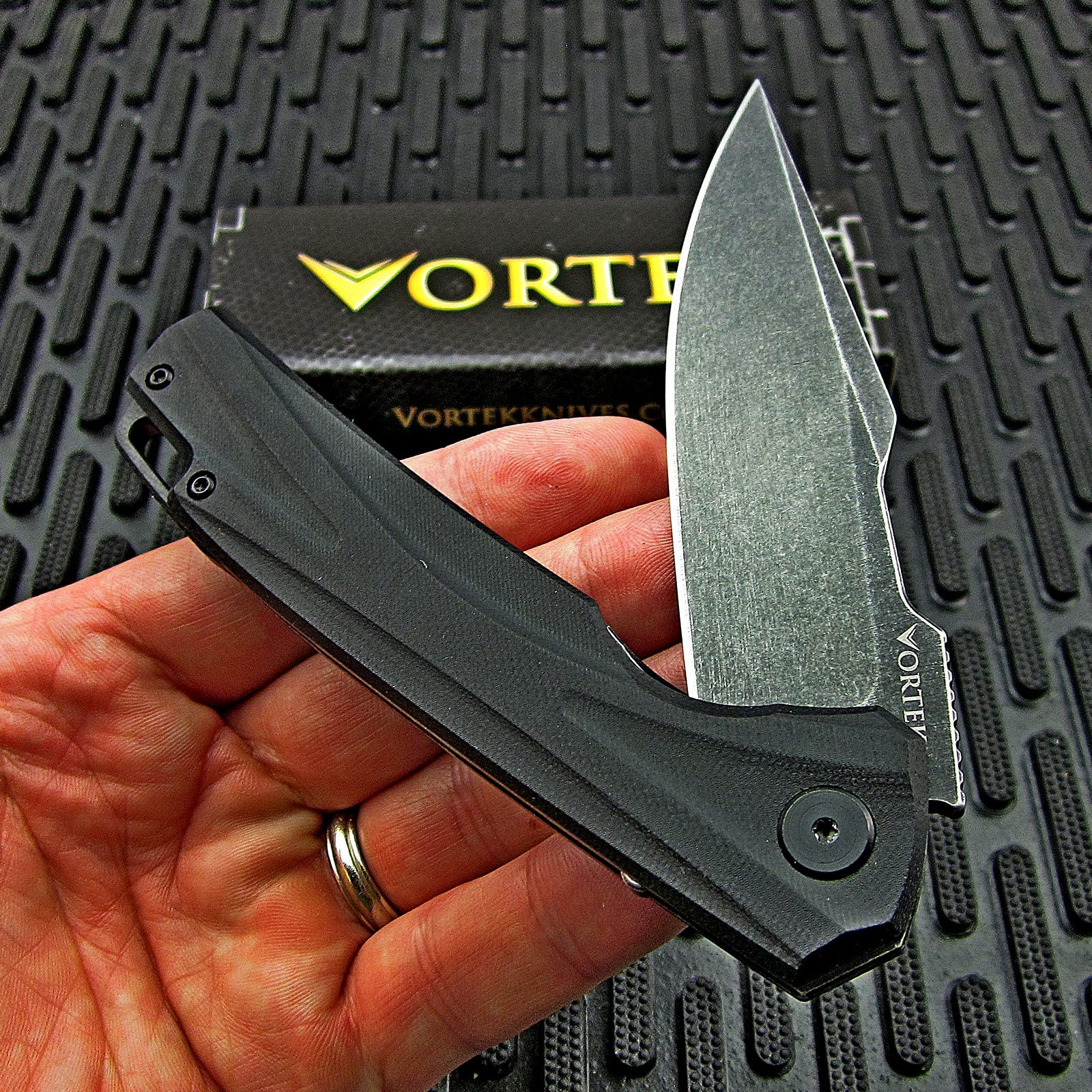 VORTEK DropShot EDC Folding Pocket Knife: Ball Bearing Pivot, 8Cr13MoV Blade, Deep Carry Pocket Clip, Smooth Fast Everyday