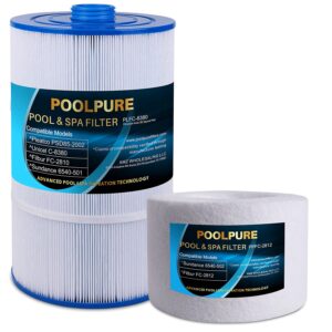 poolpure replacement pool filter for sundance 850 780 series, sundance 6540-501, 6540-502 set, filbur fc-2810, fc-2812 set, plfc-8380 filter also compatible psd85-2002, hot tub filter cartridge
