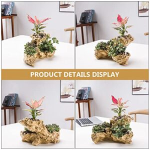 DOITOOL Tabletop Ornament Flowerpot Resin Clay Pot Cactus Desktop Flowerpot