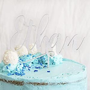 Name Birthday Cake Topper | Custom Cake Topper Personalized | Gold, Silver, Rose Gold, & Wood Cake Topper