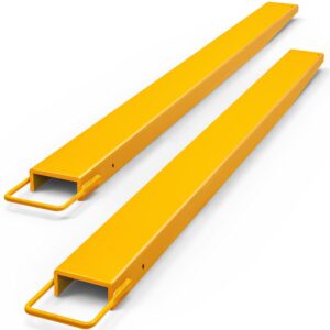 yitamotor pallet fork extension 96 inch length 6.5 inch width, heavy duty steel pallet extensions for forklift truck, yellow