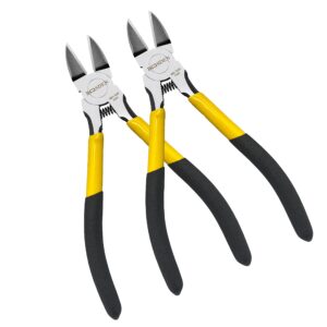 boosden wire cutters 2 pack,6 inch side cutters, flush cutters, ultra sharp precision spring loaded cutting pliers, small wire cutters,dikes wire cutters for jewelry making/artificial flowers/crafting