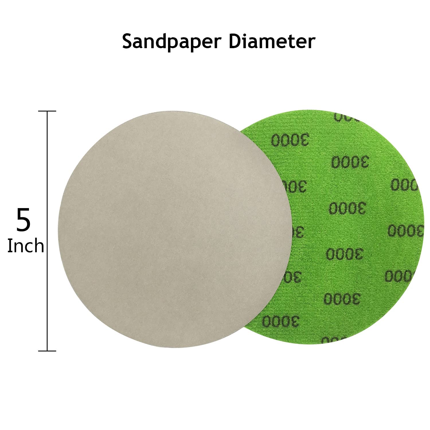 Sanding Disc Sandpaper, 5 Inch Hook & Loop Sandpaper, 3000 4000 5000 7000 10000 Grit Sandpaper,Round Silicon Carbide High Grit Wet Dry Sand Paper for Orbital Sander Auto, Wood or Metal Polishing