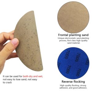 Sanding Disc Sandpaper, 5 Inch Hook & Loop Sandpaper, 3000 4000 5000 7000 10000 Grit Sandpaper,Round Silicon Carbide High Grit Wet Dry Sand Paper for Orbital Sander Auto, Wood or Metal Polishing