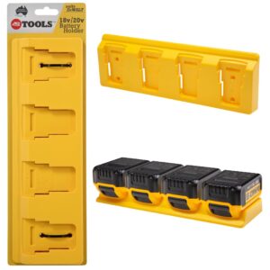 48 tools - battery holder for dewalt xr batteries | 20v | wall mount | battery storage for truck, trailer, van, workshop, shelf, toolbox