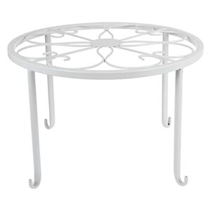 cabilock 1pc flower pot stand metal plant round wrought iron plant stands iron flower pot plant stand rack outdoor plant shelf vintage plant stand white potted plant office metallic line