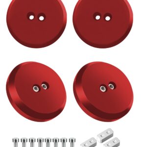 Samman Corvette Jack Pucks Billet Aluminum Jacking Puck Jack Pad Adapter Floor Jack Pad Compatible with 1997-2023 Corvette C5 C6 C7 C8/ Porsche 944 964 993 996 997 911 Boxster Cayman -(4 Pack Red)