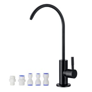 tqkag black kitchen sink faucet drinking water faucet stainless steel reverse osmosis faucet fits most water filtration systems kitchen beverage faucets