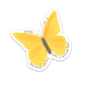 swaygirls christian magnets | religious magnets | christian faith fridge magnets | bible verse quote magnets | yellow butterfly psalm 118:6 do not fear