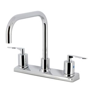 kingston brass fb2141svl serena 8" centerset kitchen faucet, polished chrome