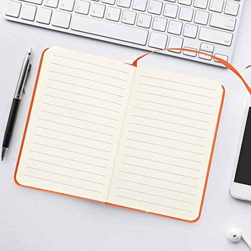 Notepad, Rounded Corners No Fluorescent Agent Strap Notebook, for Diary Writing(orange)