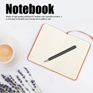 Notepad, Rounded Corners No Fluorescent Agent Strap Notebook, for Diary Writing(orange)