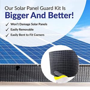 SAMU Critter Guard 8in x 100ft Premium Solar Panel Squirrel Barrier with 100 Nylon Plastic Fastener Clips - Wire Mesh Panels PVC Coated Galvanized Steel Solar Panel Bird Wire Screen Protection