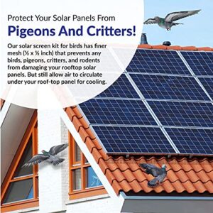 SAMU Critter Guard 8in x 100ft Premium Solar Panel Squirrel Barrier with 100 Nylon Plastic Fastener Clips - Wire Mesh Panels PVC Coated Galvanized Steel Solar Panel Bird Wire Screen Protection