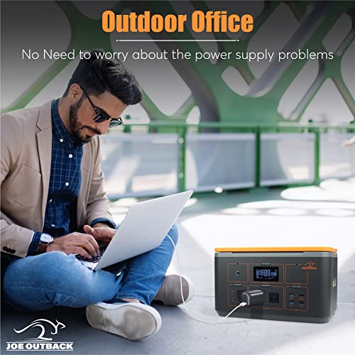 Portable Power Station - Muliti-Functional High Output Lithium Charging Bank with (2X 110 AC Output/ 12V DC) - Includes Wireless Charger 4X USB Ports - LCD Display - 3 LED Modes - 500W Battery Backup